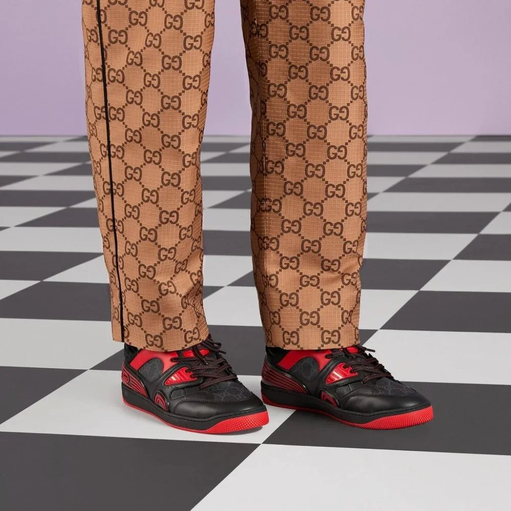 NEW GUCCI Demetra GG Supreme Canvas Basket Low Top Sneakers G 8.5 / US 9